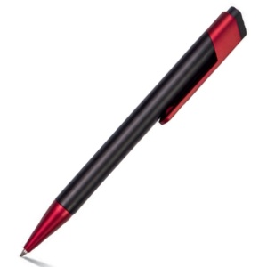 Ручка кулькова чорна NORA з кольоровим кліпом