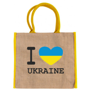 Сумка з джуту I love Ukraine