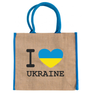 Сумка з джуту I love Ukraine